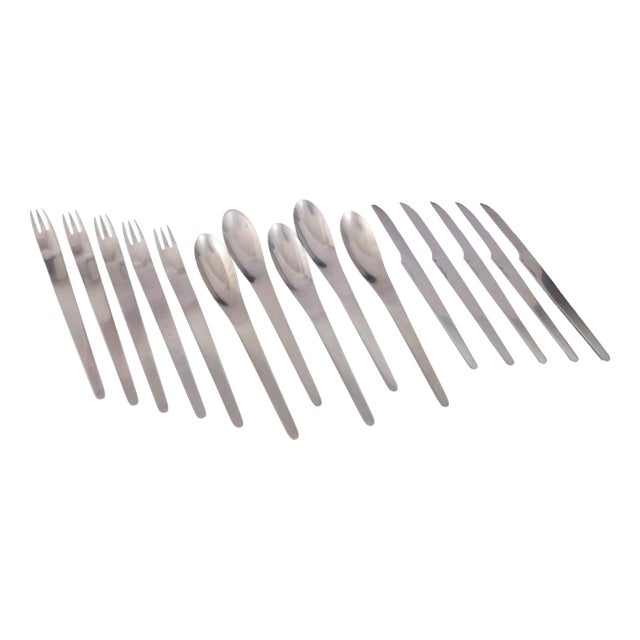 Dinner Service for Five Persons by Arne Jacobsen for Georg Jensen, 1960s, Set of 15 For Sale