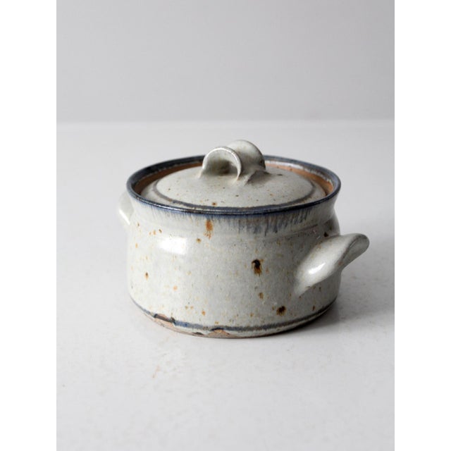Vintage Handmade Studio Pottery Covered Bowl For Sale - Image 10 of 13