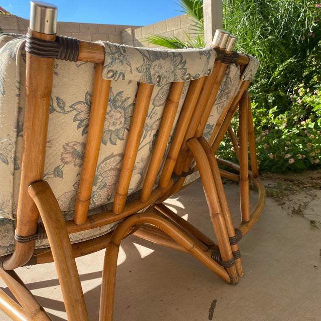 Vintage Outdoor Paul Frank Style Bamboo Ratan Sectional For Sale In Phoenix - Image 6 of 9