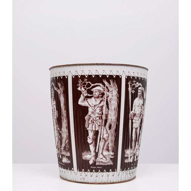 Black Robin Hood Metal Paper Basket, England, 1965 For Sale - Image 8 of 9