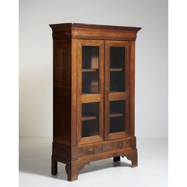 Traditional Oak Vitrine in Original Patina, Antique, France, Circa 1880 For Sale - Image 3 of 11