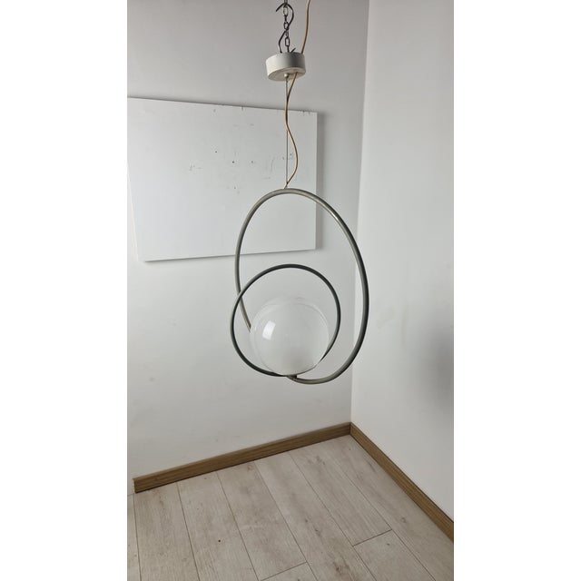 1970s Rotatable Pendant Lamp in Burnished Brass and Glass Sphere by Pia Guidetti Crippa for Lumi, 1970s For Sale - Image 5 of 11
