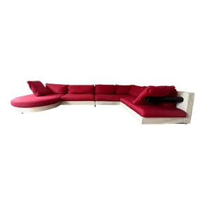 1980s B&b Italia Antonio Citterio Sity Sofa Sectional in Maroon and Eggshell