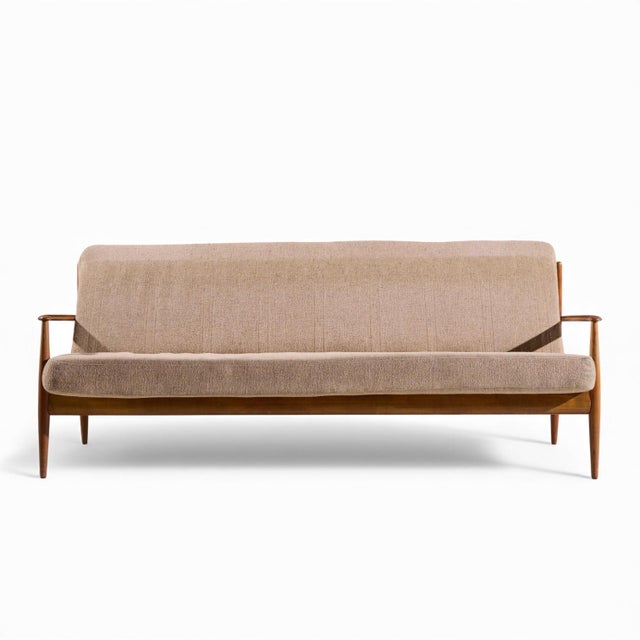 Grete Jalk for France and Son Mid Century Danish Teak Sofa This sofa measures: 80 wide x 32 deep x 31.5 inches high, with...