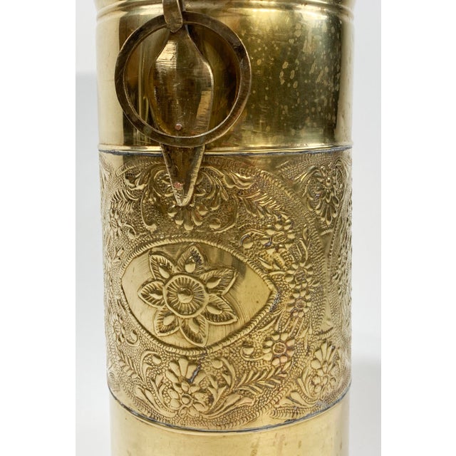 Brass Vintage Brass Floral Motif Umbrella Stand For Sale - Image 8 of 8