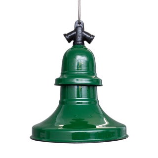 Industrial Enamel Ceiling Lamp in Green, 2000s For Sale