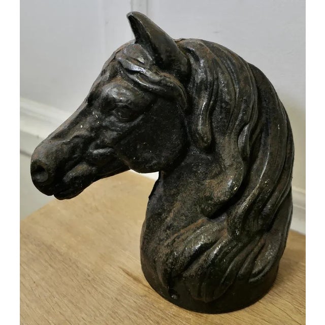 Vintage Cast Iron Half Horse Head For Sale - Image 7 of 7