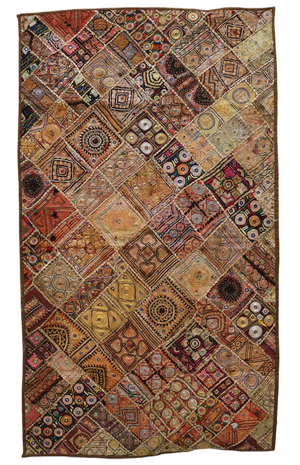 Vintage Embroidered Wall Hung Patchwork Tapestry