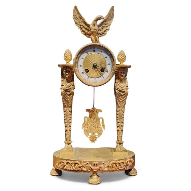 French Gilt Bronze Clock, 1800s For Sale - Image 11 of 11