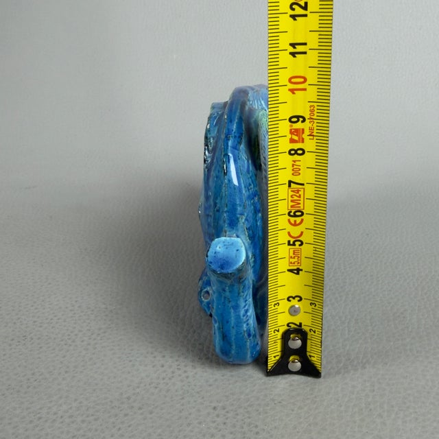 Vintage Blue Ceramic Elephant Sculpture by Aldo Londi for Bitossi / Flavia Montelupo, 1960s For Sale - Image 10 of 11