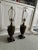 Metal Vintage Neoclassical Handpainted Tole Table Lamps, a Pair For Sale - Image 7 of 9