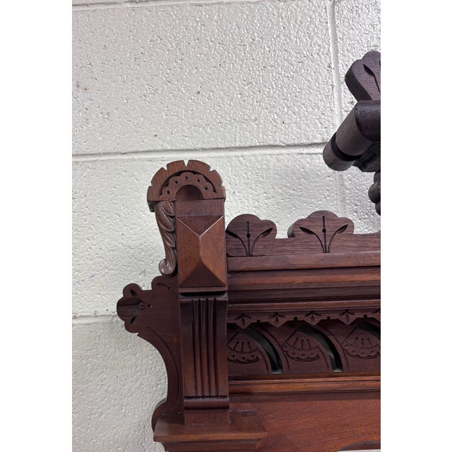 Wood Antique Late 1800s Victorian Eastlake Marble Top Walnut Dresser For Sale - Image 7 of 13