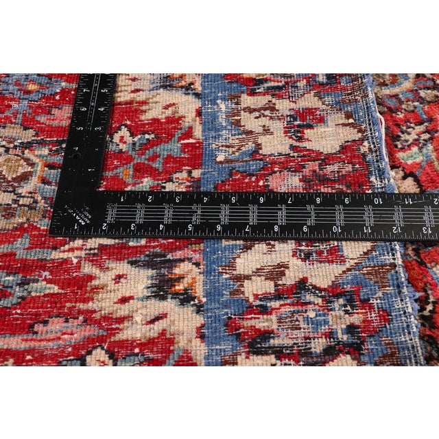 Textile Antique Persian Mashhad Rug, 03'05 X 12'01 For Sale - Image 7 of 10