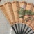 Chinese Vintage Large Chinese Fan Hand Painted Bamboo Peacock & Peony. 62x36” Signed For Sale - Image 3 of 9