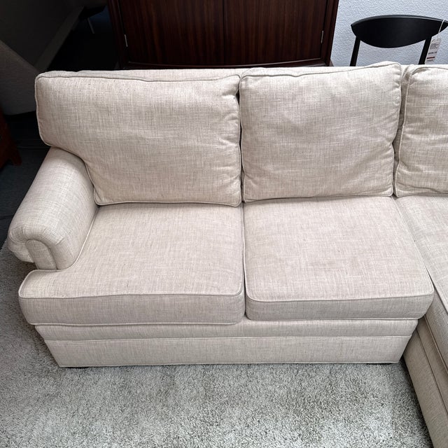 Textile Ethan Allen Chaise Lounge Sectional For Sale - Image 7 of 12