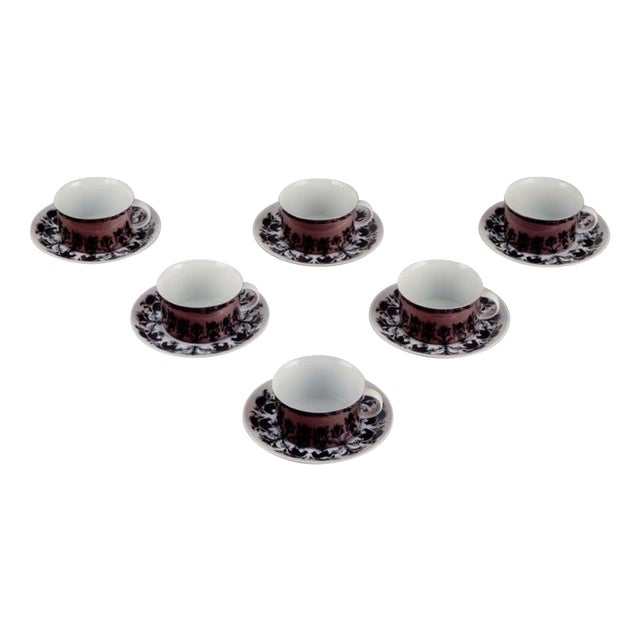 Berlin Hilton Coffee Cups and Saucers by Bjørn Wiinblad for Rosenthal, 1980s, Set of 12 For Sale