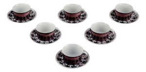 Berlin Hilton Coffee Cups and Saucers by Bjørn Wiinblad for Rosenthal, 1980s, Set of 12