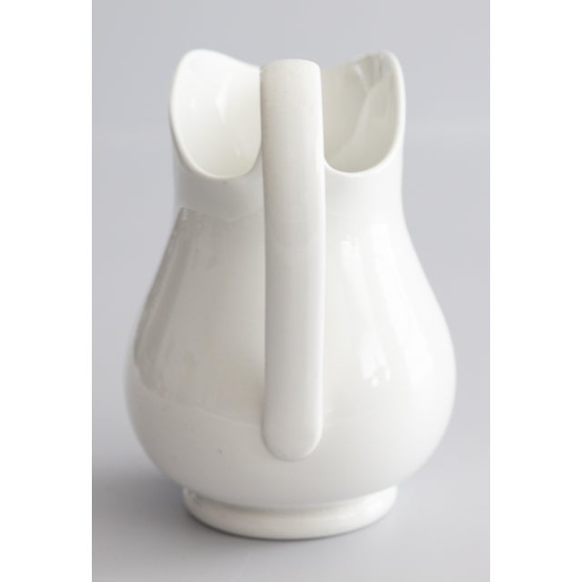 Farmhouse Antique Dutch White Ironstone Pitcher For Sale - Image 3 of 8