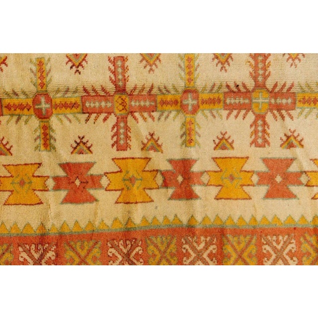 Mid 20th Century Moroccan Orange Vintage Beni MGuild Rug 1960s For Sale - Image 5 of 12