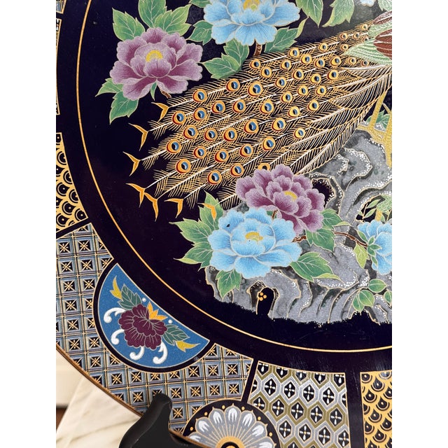 Made in Japan Mid-Century Peacock Motif Decorative Plate For Sale - Image 12 of 15