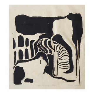 Mid 20th Century Black and White Abstract Serigraph For Sale