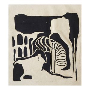 Mid 20th Century Black and White Abstract Serigraph