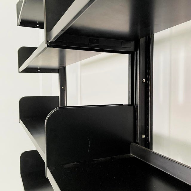 Italian Modern Modular Black Congresso Bookcase attributed to Lips Vago, 1970s, Set of 3 For Sale - Image 10 of 18