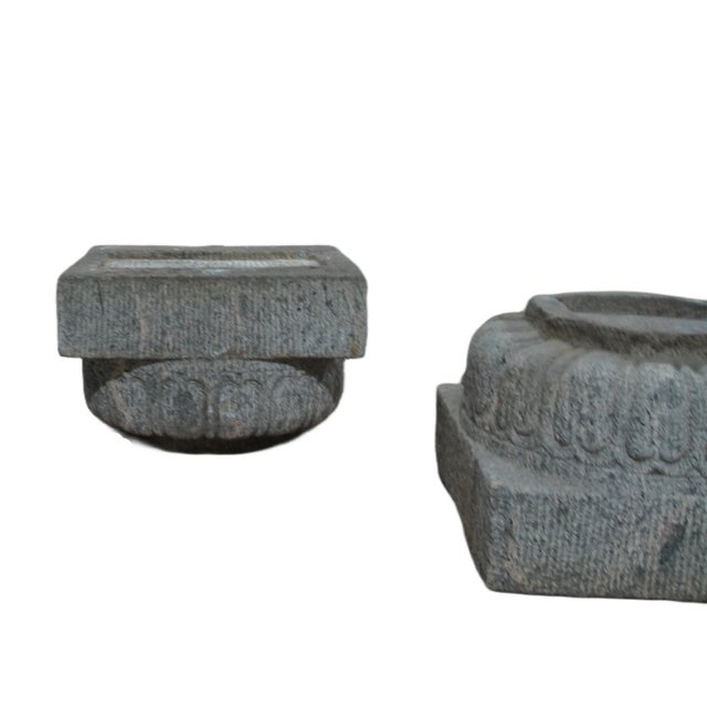 Stone Antique Chinese Hand Carved Stone Pedestal For Sale - Image 7 of 12