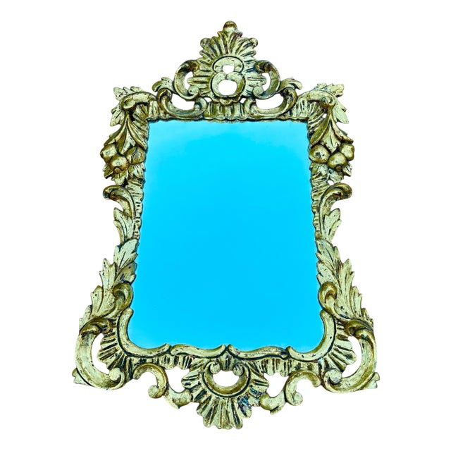 Mid-Century Baroque Style Gilt Plaster Wall Mirror, 1940 For Sale