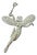 Vintage Signed KJL Rhinestone Fairy Godmother Brooch Pin With Star Wand For Sale
