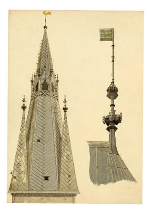 Philip J. Marvin, Notre-Dame-en-Vaux, Châlons-en-Champagne, 1875, Watercolour