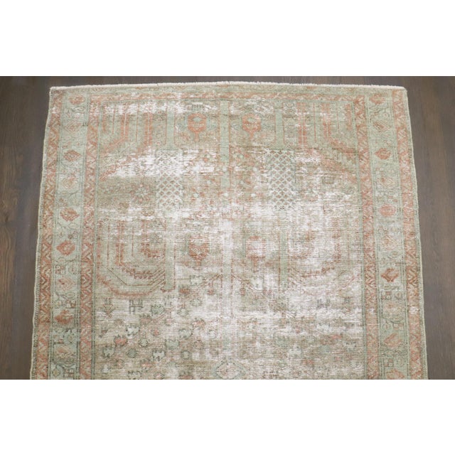 Antique Zabihi Collection Worn Persian Small Square Rug For Sale In New York - Image 6 of 8