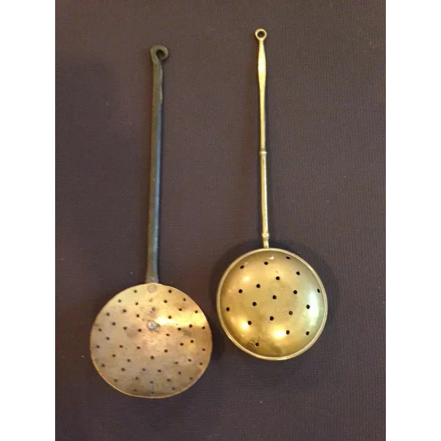 Brass Antique Brass/Copper Bed Warmer & Ash Sifter - 2 Pieces For Sale - Image 8 of 8