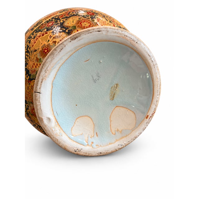 Chinoiserie Large Late 20th Century Ornate Chinoiserie Ceramic Floor Vase With Musicians and Gilt Decoration For Sale - Image 3 of 16