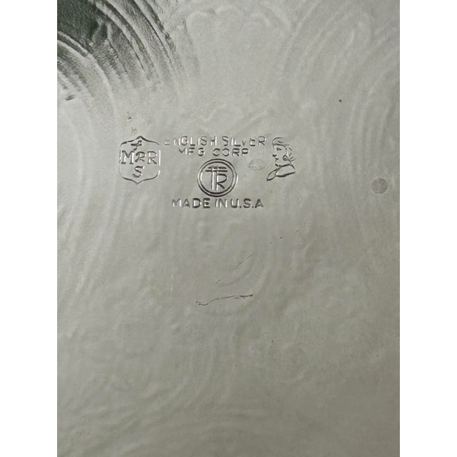 Vintage English Silver Mfg. Co. Silver Plate Victorian Revival Footed Bread or Tea Tray For Sale - Image 10 of 10