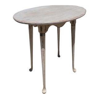20thc White Painted Queen Ann Style Side Table For Sale