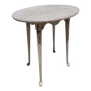 20thc White Painted Queen Ann Style Side Table
