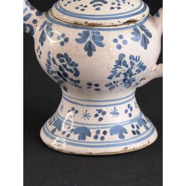 French Faience Blue and White Posset Pot, 1700s For Sale - Image 9 of 13