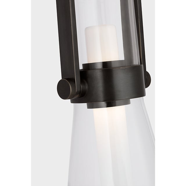 2020s Ian K. Fowler for Visual Comfort Signature Larkin Medium Conical Bracketed Sconce in Bronze with Clear Glass For Sale - Image 5 of 8