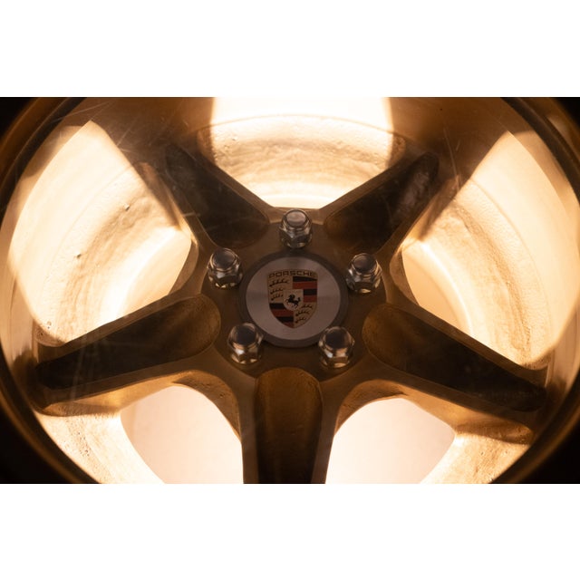 Gold Porsche Rim Side Table with Light, 1970s For Sale - Image 8 of 12