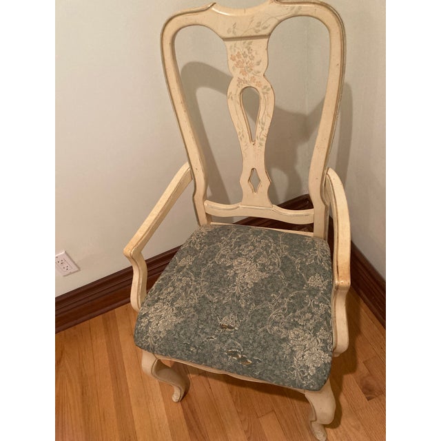 2000 - 2009 Country French Hand - Painted Accent Chair For Sale - Image 5 of 12