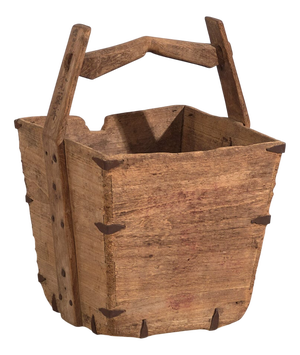 Antique Chinese Basket in Elm, 1900s