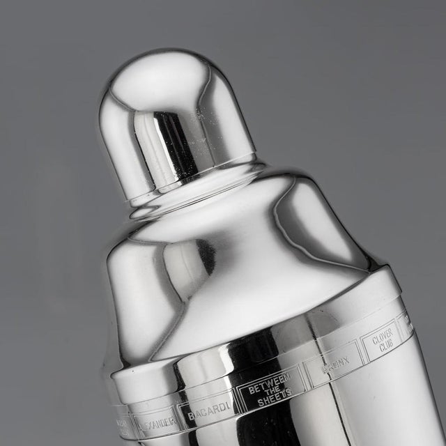 American Silver-Plated Recipe Cocktail Shaker from Napier, 1930s For Sale - Image 9 of 14