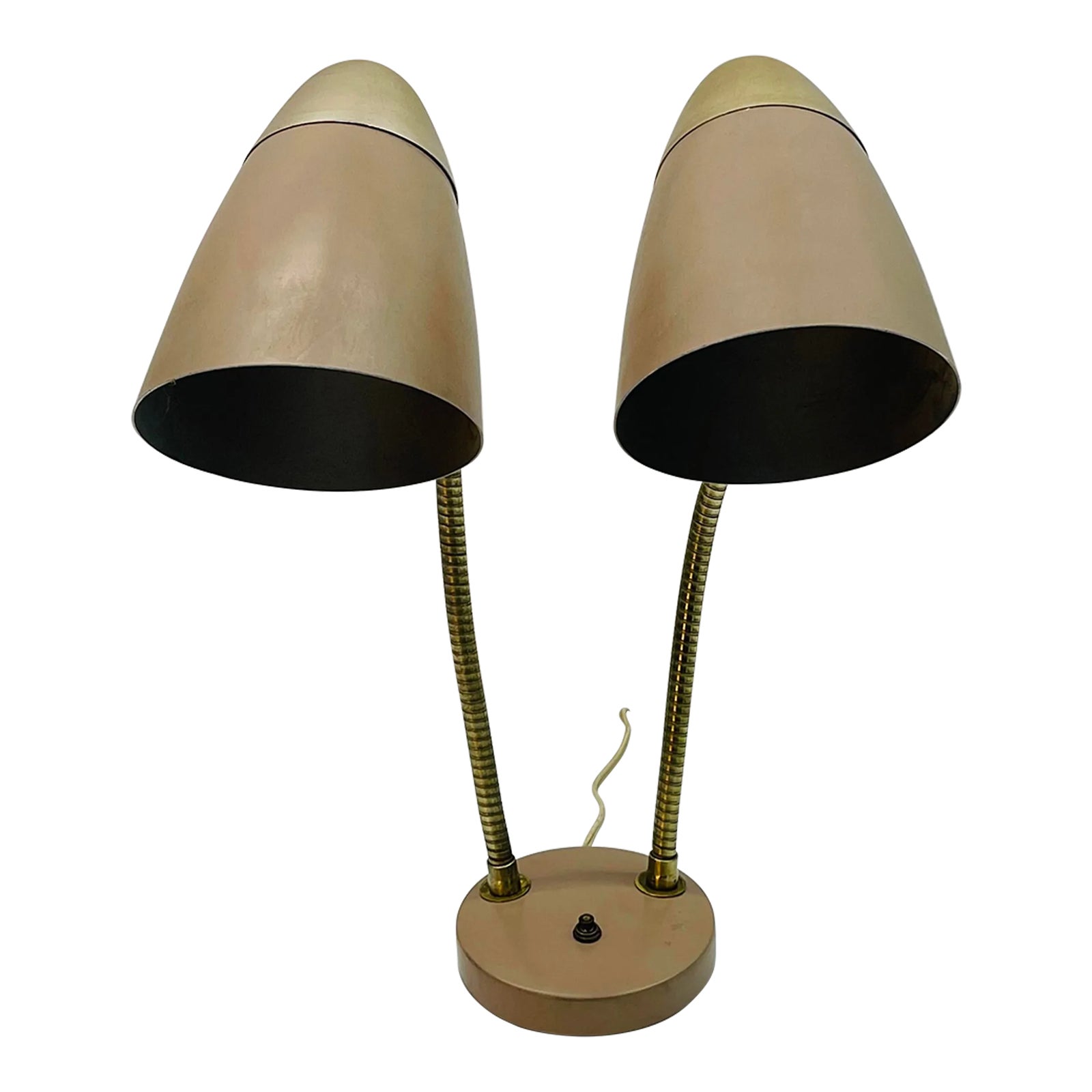 Vintage 1950s Double Gooseneck Table Lamp Chairish