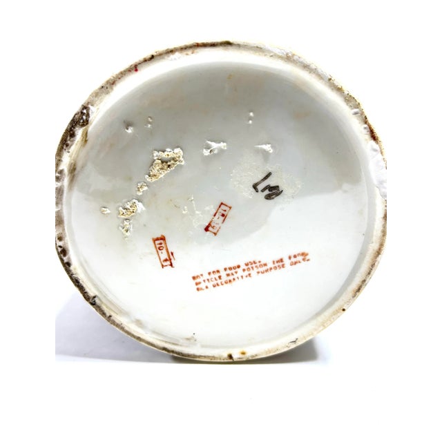 Chinoiserie Porcelain Lidded Ginger Jar – Vintage Floral Greek Key Decorative Jar For Sale - Image 11 of 12