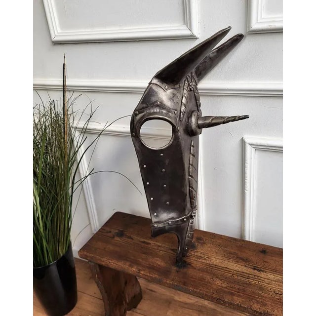 18th Century Italian Wrought Iron Horse Armor Mask For Sale - Image 6 of 9