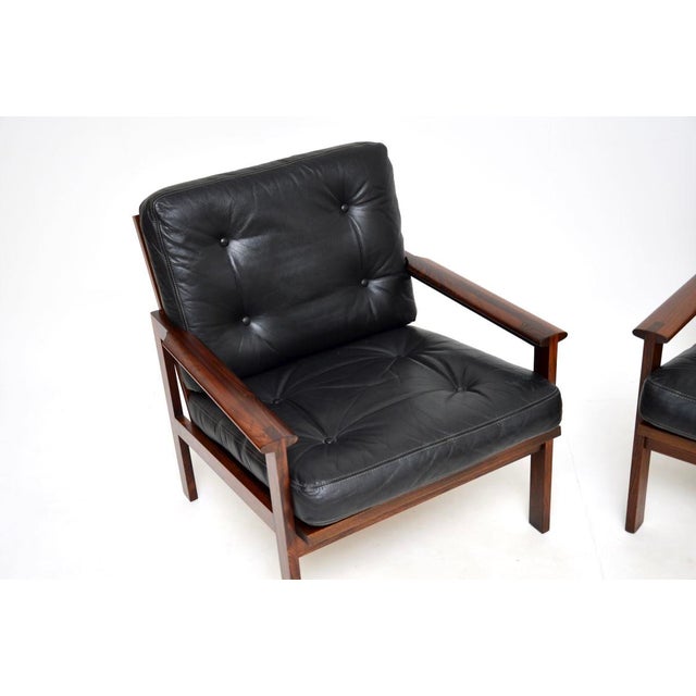 Black Vintage Danish Capella Armchairs from Illum Wikkelsø, 1960s, Set of 2 For Sale - Image 8 of 12