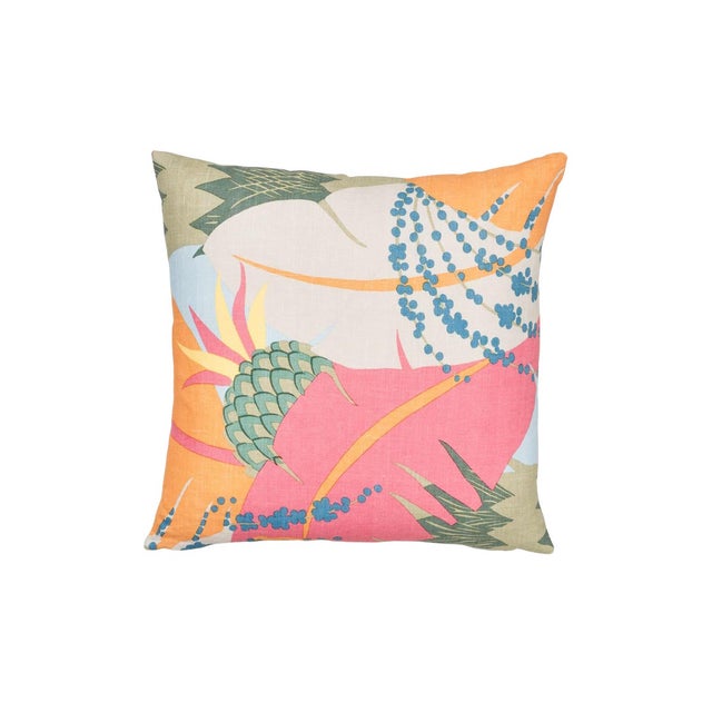 Schumacher Ananas Pillow in Tropical For Sale