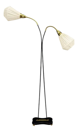 Eskilstuna Elektrofabrik, Floor Lamp, Laqcuered Metal, Brass, Sweden, 1960s