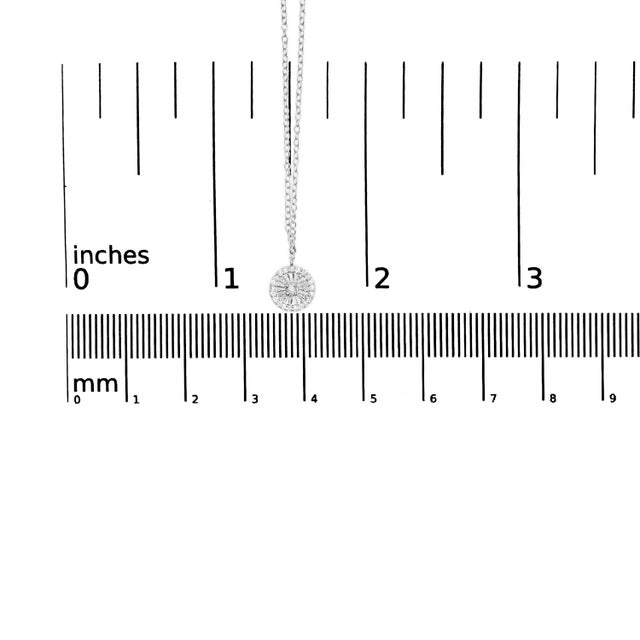 Early 21st Century .925 Sterling Silver 1/6 Cttw Diamond Wheel and Spoke Pendant Necklace (H-I Color, I2-I3 Clarity) - 18" For Sale - Image 5 of 5